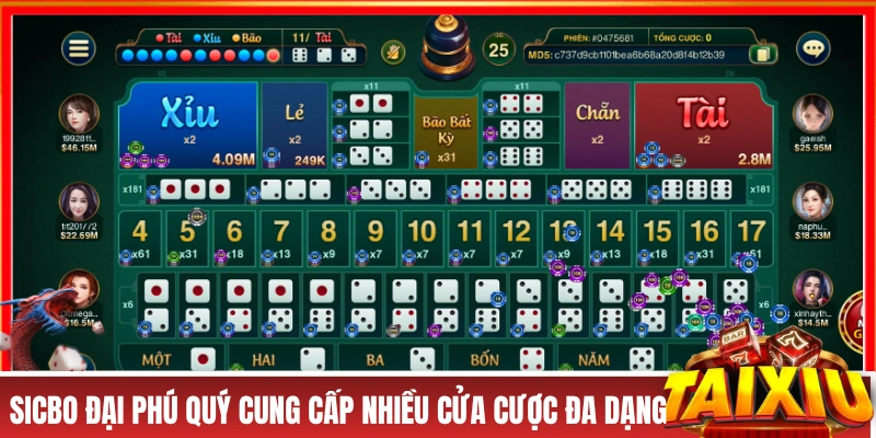 Tài Xỉu GO88 - Giới Thiệu Cách Chơi 4 Phiên Bản Khác Nhau Sicbo Đại Phú Quý cung cấp nhiều cửa cược đa dạng